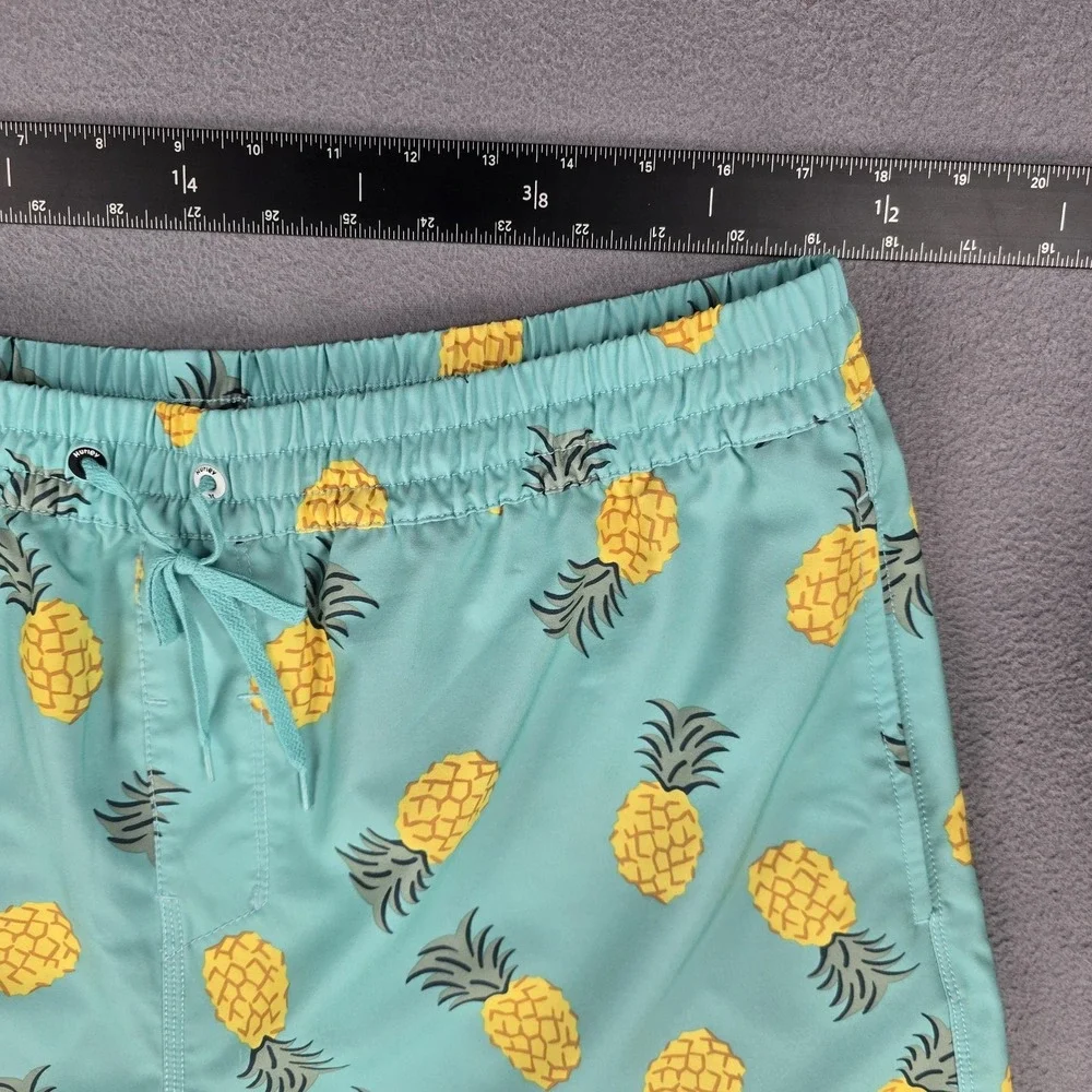 Hurley Swim Trunks Shorts Mens 2XL Blue‎ Pineapple Print Drawstring Quick Dry